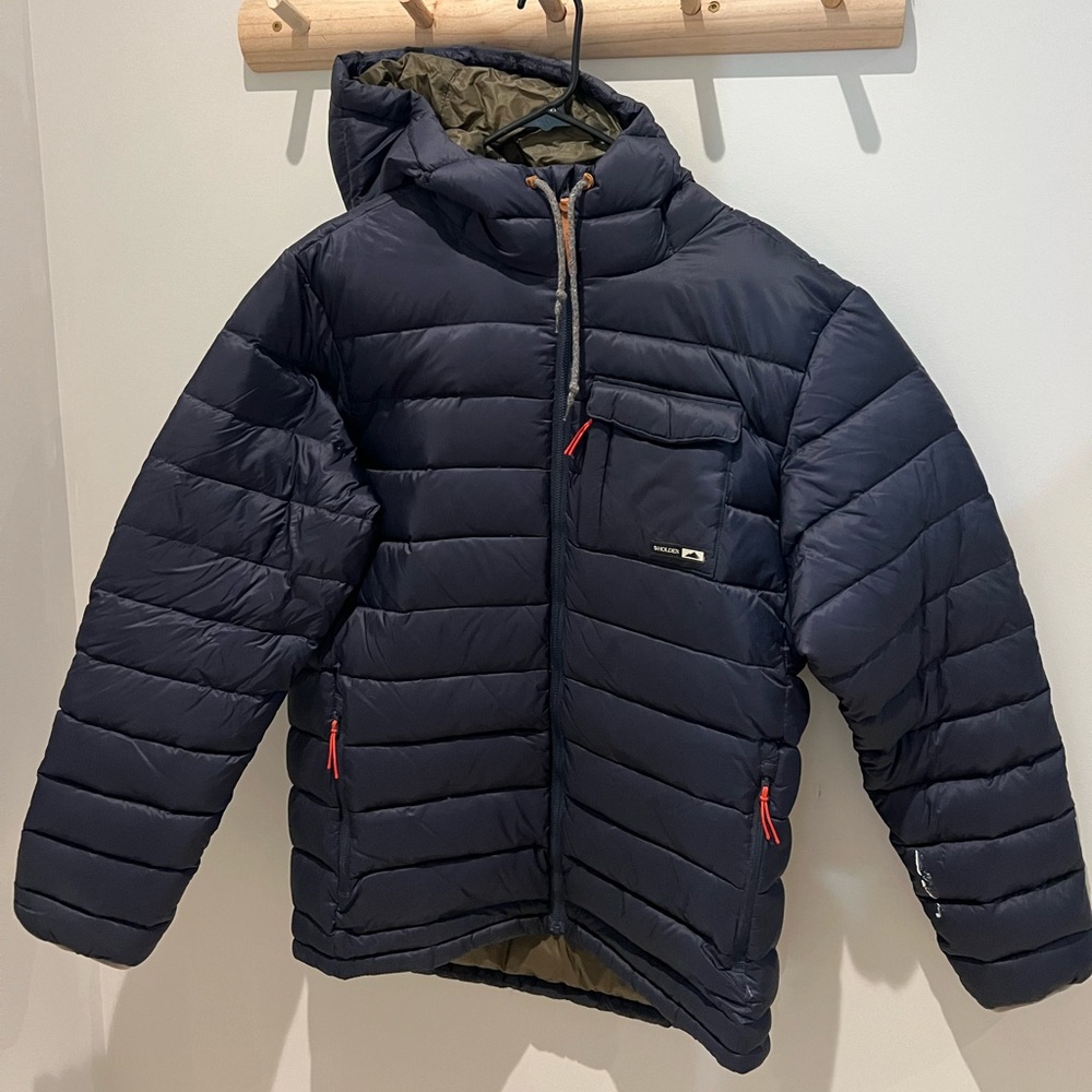 Men's Holden Hooded Puffer Jacket, Navy Size Large